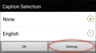 Schaltfläche Einstellungen