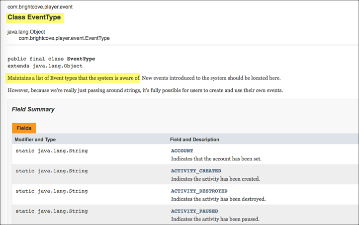 Android-Ereignistypen