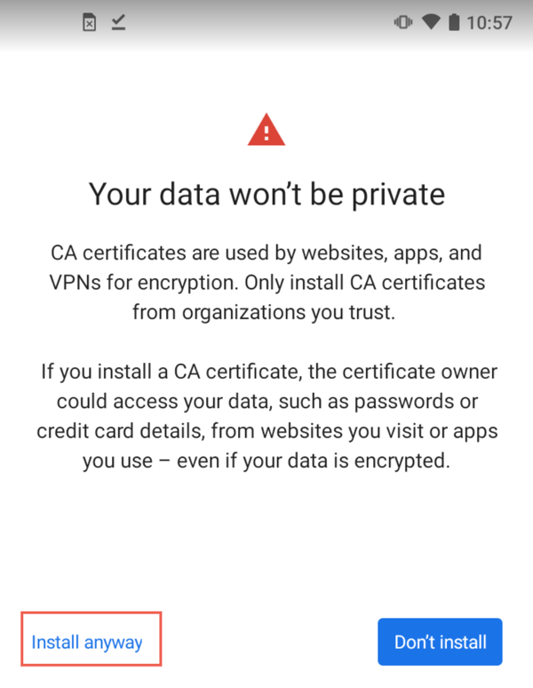 Trotzdem installieren