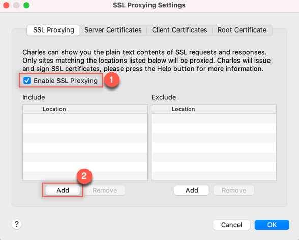 SSL-Proxy-Einstellungen